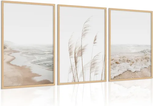 Vista 14 de Arte de pared de playa, impresiones bohemias, lienzo costero, decoración de pared, imágenes de playa, hierba de pampas, océano, póster de plantas