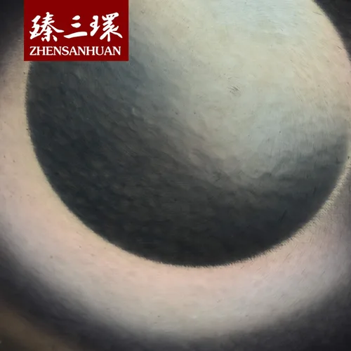 Vista 5 de ZhenSanHuan Wok de Hierro Martillado a Mano con Fondo Plano Apto para Inducción (32CM, Mango de Hierro)
