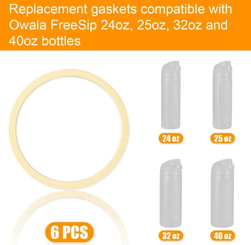 Vista 2 de 6 piezas de anillo de sellado de botella de agua de repuesto para Owala FreeSip, juntas de anillo O de sello de tapa de silicona, piezas de repuesto