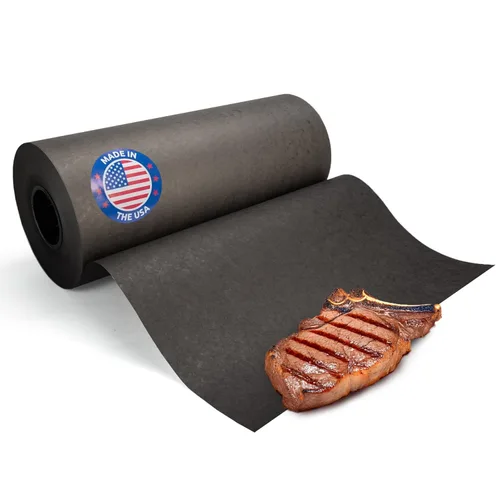 Vista 15 de Papel de carnicero negro de 18 x 2160 pulgadas (180 pies) – Rollo de papel de carnicero natural hecho en Estados Unidos para carne y pescado, sin