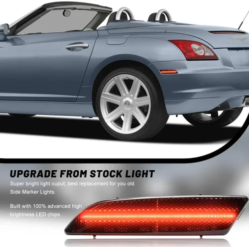 Vista 3 de Luces LED laterales para Chrysler Crossfire 2004 2005 2006 2007 2008 Chrysler Crossfire delanteros ámbar/traseros rojos marcadores LED Park Running