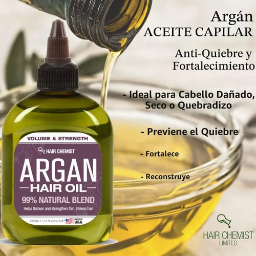 Vista 3 de Hair Chemist Aceite para el cabello Volumen y Fuerza - Aceite de Argán 7.1 oz.