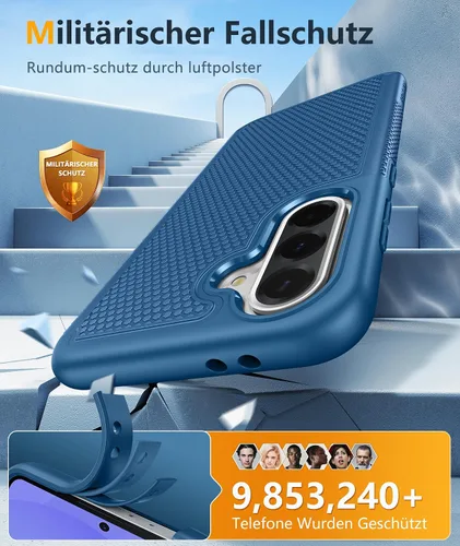 Vista 729 de FNTCASE Funda para iPhone 17 Pro: Fundas delgadas translúcidas de color azul claro compatibles con MagSafe, protección completa de la cámara