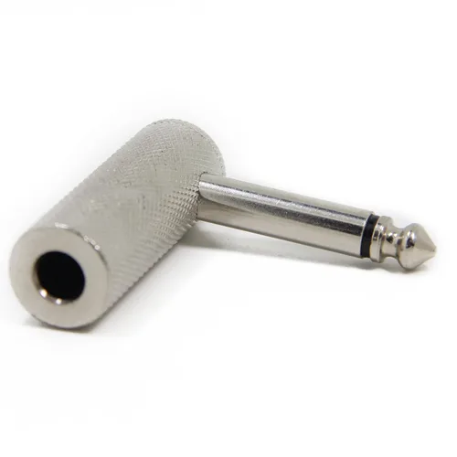 Vista 3 de Ancable Paquete de 2 adaptadores de cable de guitarra de ángulo recto de 1/4 de pulgada, conector de metal resistente TS mono macho a hembra