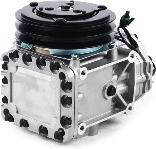 Vista 3 de Compresor de CA del A/C con embrague de 2 ranuras para 1996-1999 para Freightliner Peterbilt Kenworth-CFC688-21589 10.0L