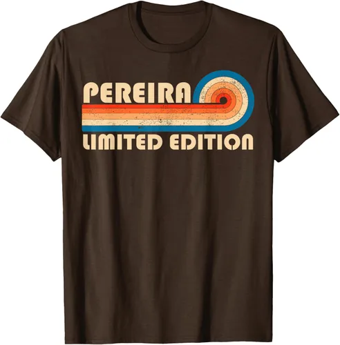 Vista 8 de PEREIRA - Camiseta vintage con apellido retro de los años 80 y 90, Negro