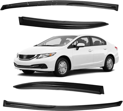 Vista 180 de Viseras para ventanas para Mazda 3 Sedán 4 puertas 2004 2005 2006 2007 2008 2009 estilo JDM Mugen, deflector de viento, protector solar y de lluvia