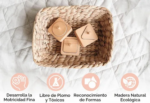 Vista 5 de Montessori - Rompecabezas para bebés de 1 año - Primer rompecabezas del bebé - Rompecabezas de madera con perilla para bebés y niños pequeños