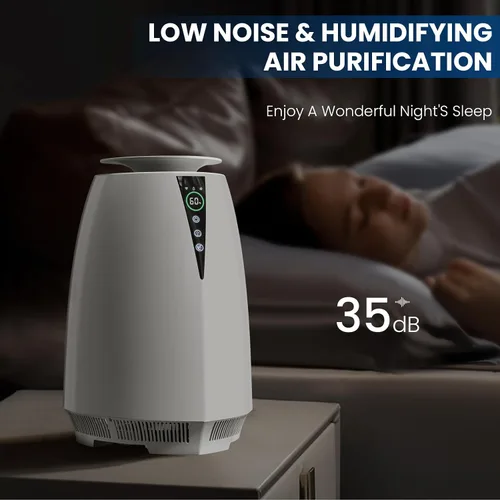 Vista 4 de Humidificadores para habitación grande, 5 L, humidificador sin niebla para plantas de bebé, purificadores de aire de llenado superior silencioso