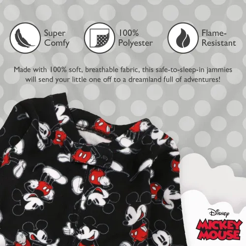 Vista 3 de Disney Baby Girls' Mickey Mouse One Piece Fleece