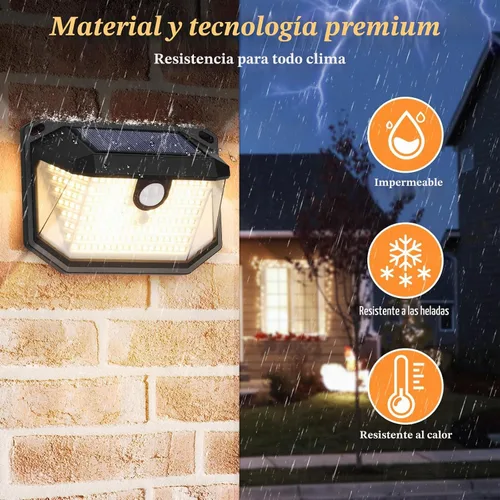 Vista 5 de Paquete de 2 luces solares para exteriores, luces solares superbrillantes con sensor de movimiento alimentadas por energía solar para exteriores