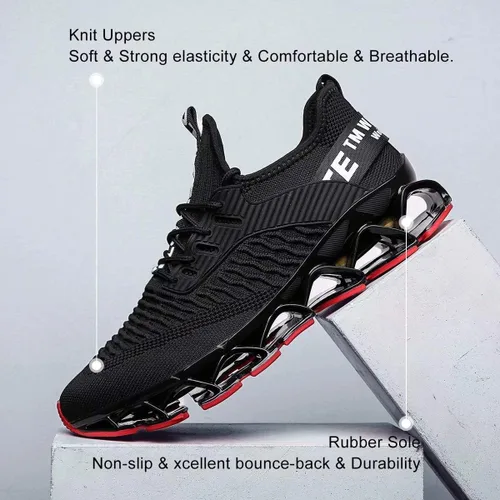 Vista 6 de Vooncosir - Zapatillas de moda para hombre, transpirables, de malla, antideslizantes, para correr, con suela suave, zapatos deportivos casuales