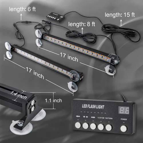 Vista 12 de Barra de luz LED para asesor de tráfico de 17 pulgadas, barra de luz
