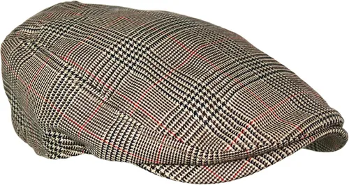 Vista 2 de Patrón de cuadros Ivy Driver Caza Sombrero de periódico plano oro claro