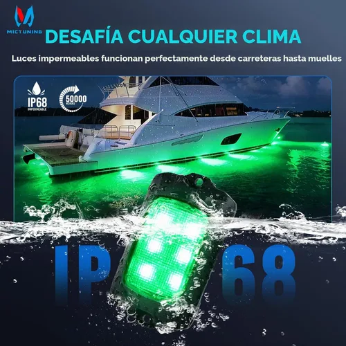 Vista 5 de MICTUNING Q1 RGBW Luces LED Rock, 4 Módulos de Color Puro Underglow Neón Iluminación Multicolor con Kit de Interruptor de Cableado, Controlador