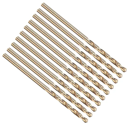 Vista 281 de PATIKIL Broca Jobber de 0.039 in, vástago recto M35 cobalto 5% acero de alta velocidad 135° acabado dorado para metal duro de acero inoxidable - 2