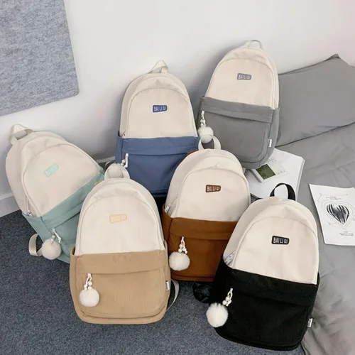Vista 7 de Verdancy Mochila retro de pana para adolescentes, escuela, universidad, viajes, vintage, estética, mochila kawaii, mochila escolar casual, Marrón