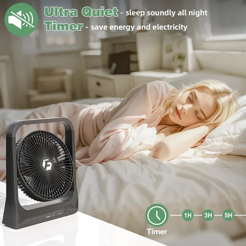 Vista 5 de Ventilador recargable de 20800 mAh, ventilador de viaje de hasta 80 horas