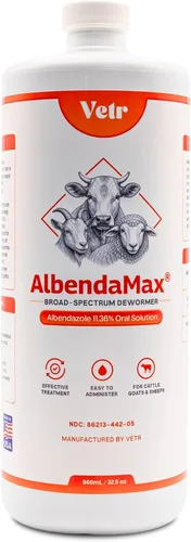 Vista 9 de vetr AlbendaMax Suspensión Oral, Líquido para Bovinos, Ovinos y Cabras – 8.1 fl oz