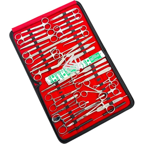 Vista 5 de CYNAMED-NEW 167 PC! Veterinario! Soporte de aguja, tijeras, pinzas de hemostato, mangos de bisturí, cuchillas de bisturí, instrumentos (todo en uno)