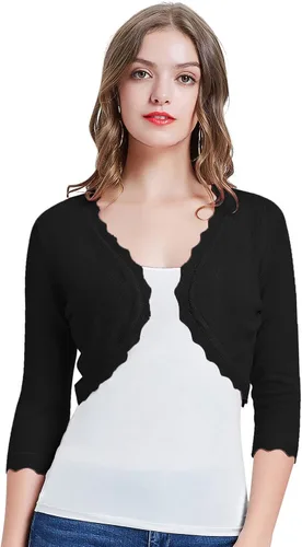 Vista 4 de KANCY KOLE - Cárdigan de manga 34 para mujer con parte frontal abierta tallas S-XXL