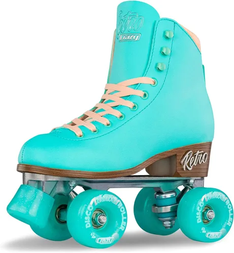 Vista 10 de Crazy Skates Retro Roller Skates Adjustable or Fixed Sizes Classic Quad Skates for Men, Women and Girls Negro (ajustable)