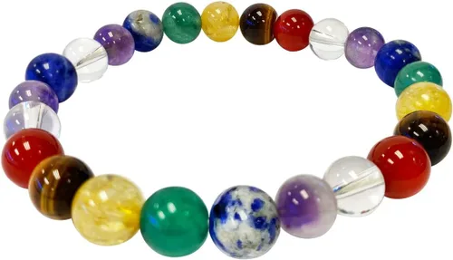 Vista 306 de Gem Avenue Handmade Round Bead Stretch Bracelet Unisex Natural Stone Beaded Jewelry for Men & Women, Elastic Wristband for Daily Wear