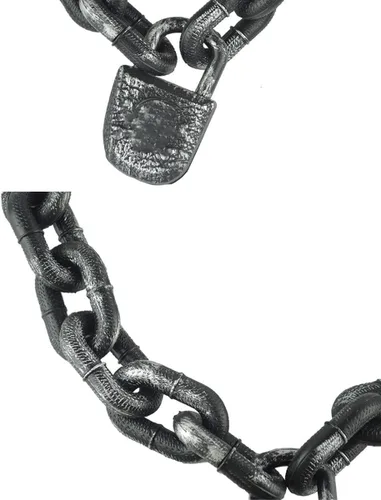 Vista 3 de Cadenas de Halloween cadenas de plástico con candado, 1 pieza, para Halloween, Navidad, decoración de fiesta de carnaval, accesorios de cosplay