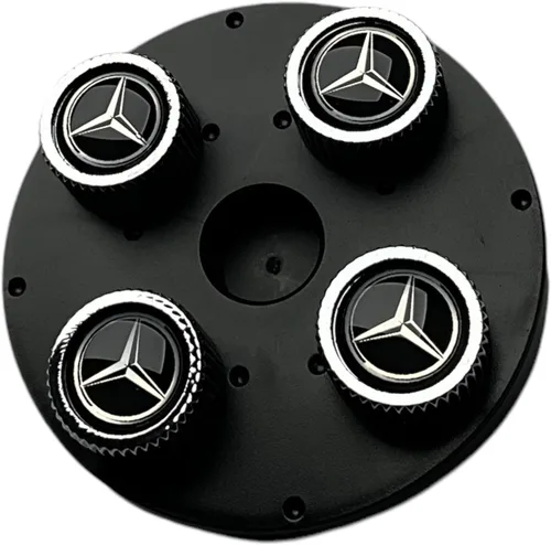 Vista 4 de Auténtico capuchón de Válvula para Mercedes Benz Estilo negro, B66472002 (Set de 4)