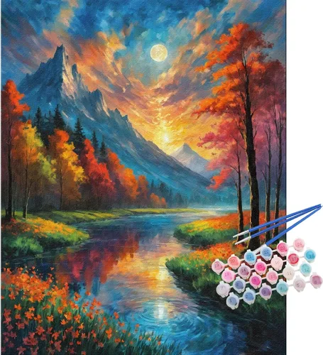 Vista 15 de TOCARE Kit de pintura por números de mariposas y flores para adultos principiantes, lienzo de pintura para adultos por números, juegos de pintura