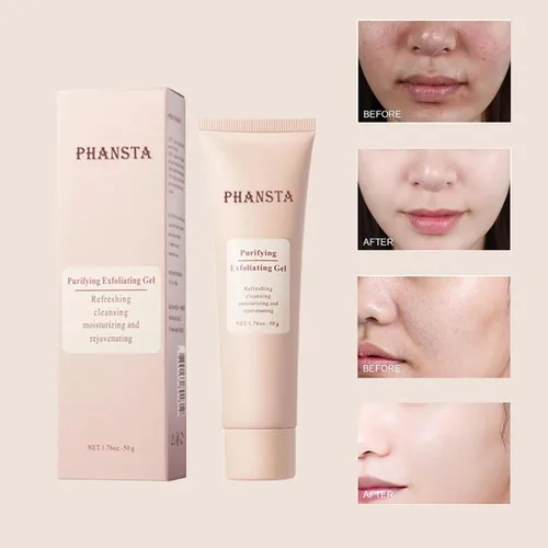 Vista 5 de Gel exfoliante purificante – 1.76 oz de enzimas purificantes suaves para el cuidado de la piel facial, hidratación de plantas, suave comodidad