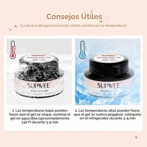 Vista 8 de Gel de uñas sólido Builder, gel duro transparente para esculpir uñas Aqua Clear