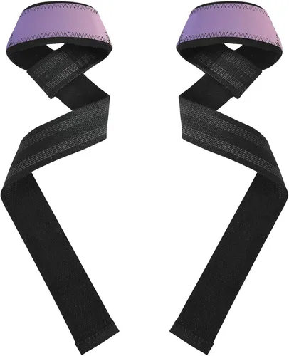 Vista 2 de Purple Gradient Weight Lifting Straps 26" Anti Slip Wrist Wraps Gym for Powerlifting, Strength Training, Bodybuilding
