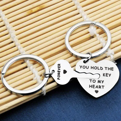 Vista 5 de Jude Jewelers Llavero de acero inoxidable con mantra inspiracional para parejas, esposo, esposa, regalo