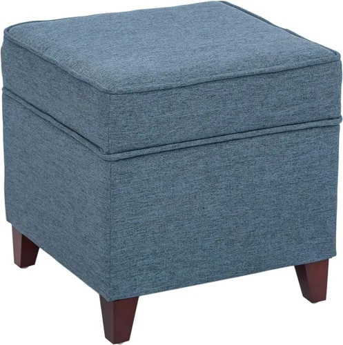 Vista 20 de Adeco Otomán Cubo de Piel Sintética Blanca de 18 Pulgadas de Alto con Almacenamiento, Taburetes Reposapiés de Silla de Terciopelo en Relieve 3D