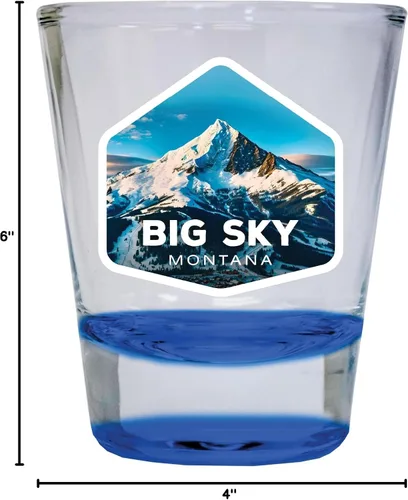 Vista 3 de Big Sky Montana Mountain Design Souvenir - Vaso de chupito (1.5 onzas), color azul