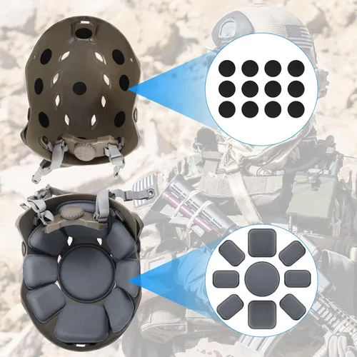 Vista 5 de FMA Almohadillas de repuesto para casco, kits de almohadillas de espuma universales, accesorios para casco rápido/mich/ACH/USMC/PASGT