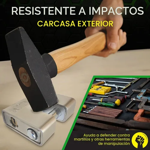 Vista 5 de Britanium® BRP74 [blindado] Candado de alta seguridad - [Cilindro antitaladro] - Cerradura resistente para unidad de almacenamiento con espacio