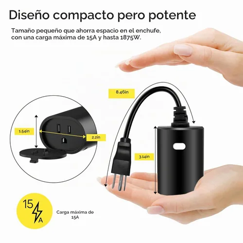 Vista 5 de Minoston Zwave MP22Z - Tomacorriente enchufable, Serie 800, inteligente para exteriores Z-Wave LR, interruptor de encendido/apagado, requiere hub Z