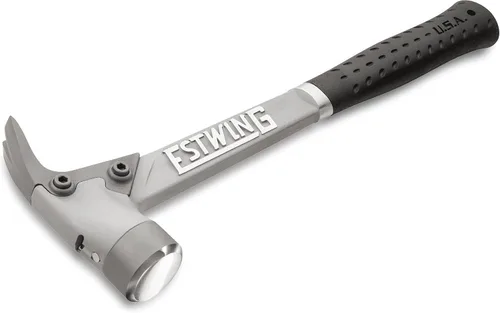 Vista 2 de ESTWING AL-PRO Martillo de Enmarcado de Aluminio - 14 oz Garra Recta Rip con Cara Lisa y Agarre de Reducción de Impactos - ALBK, Negro