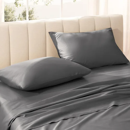 Vista 12 de Bare Home Juego de fundas de almohada de satén 100% algodón orgánico (estándar, blanco) 100% algodón orgánico, tejido de satén suave, cierre