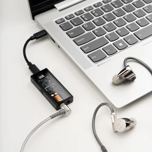 Vista 9 de Questyle Amplificador portátil USB DAC y auriculares M15i, certificado MFi Negro