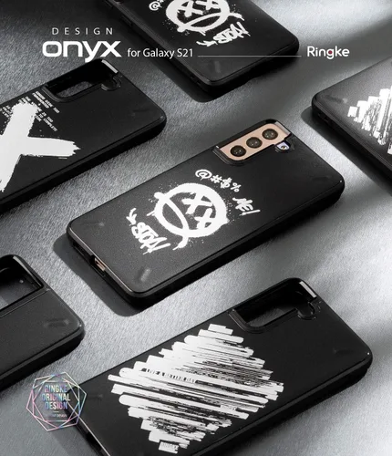 Vista 9 de Ringke Onyx Design - Funda compatible con Galaxy S21, resistente y duradera, a prueba de golpes, con parte trasera de serigrafía, graffiti