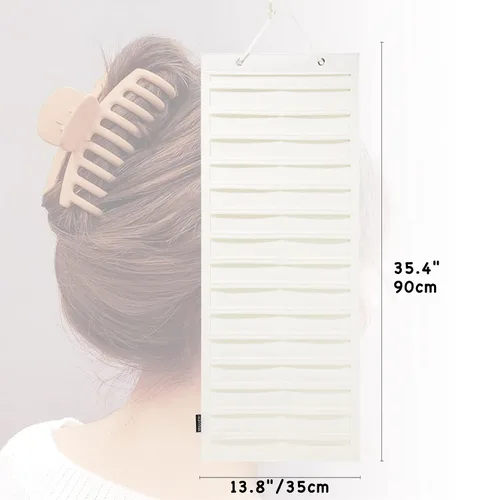 Vista 3 de Organizador de pinzas colgantes para el cabello, organizadores y almacenamiento para mujeres y niñas, soporte de pinzas para el cabello para pared