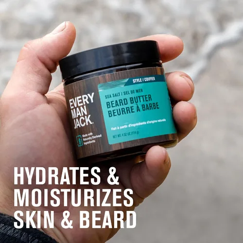 Vista 5 de Every Man Jack Crema para Barba - Sutil Fragancia de Sal Marina - Rejuvenece, Hidrata y Peina Barbas Secas e Indisciplinadas Mientras Alivia