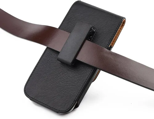 Vista 6 de Funda de cuero resistente con clip para cinturón, compatible con Samsung Galaxy Motorola Moto TCL Nokia iPhones Google Pixel OnePlus Sony Xperia