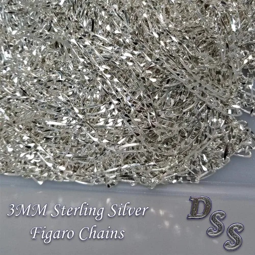 Vista 2 de Cadena de plata de ley 9253mm figarobroche con forma de pinza. 1636 pulgadas