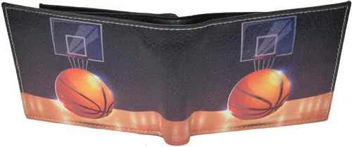 Vista 2 de Leatherboss - Aro de baloncesto impreso para piso de madera dura, plegable, para tarjetas de crédito, con caja de regalo, multicolor, Multicolorido