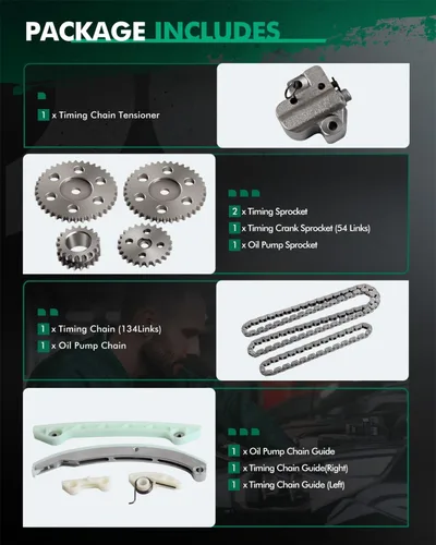 Vista 2 de SCITOO Kit de cadena de distribución del motor W/tensor sustituye al Ford Focus 2005-2011 Transit Connect 2010-2013