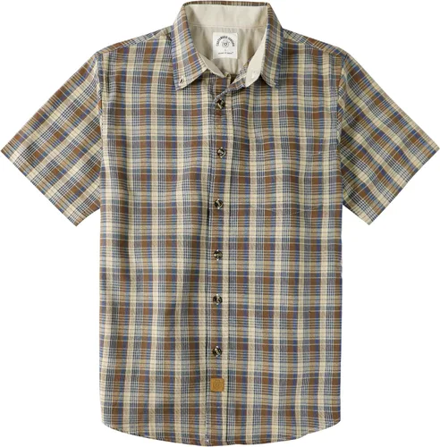 Vista 23 de Dubinik® Camisas de manga corta con botones para hombre, 100% algodón, a cuadros, camisas casuales con bolsillo